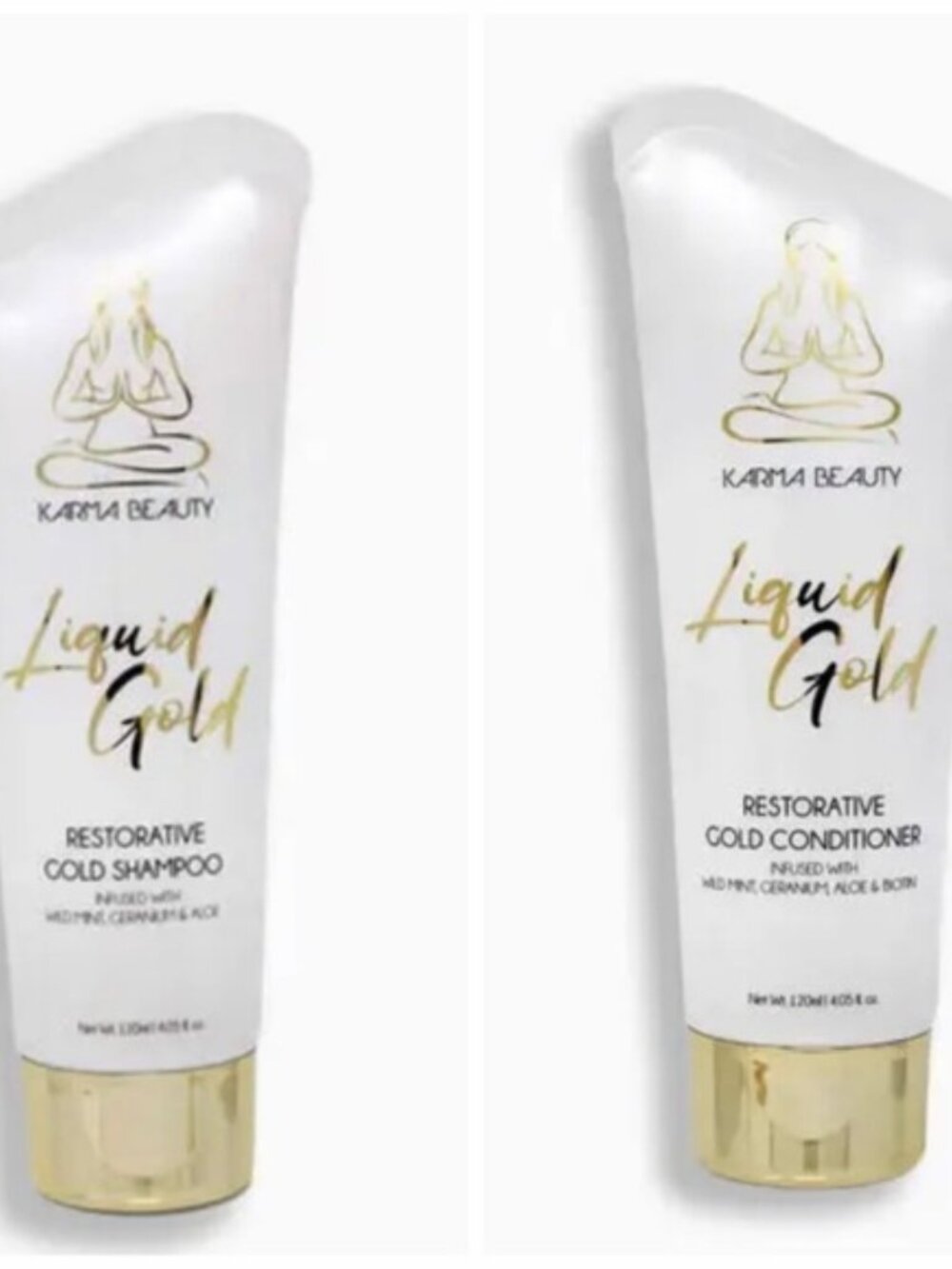 KARMA BEAUTY Restorative Liquid Gold Shampoo and Conditioner Set NEW